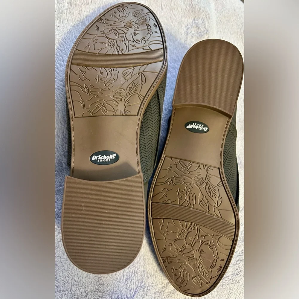 Dr. Scholl's Olive Green Chevron Slip-On Flats - Picture 7 of 8